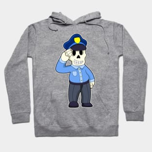 Skeleton as Police officer with Police hat Hoodie